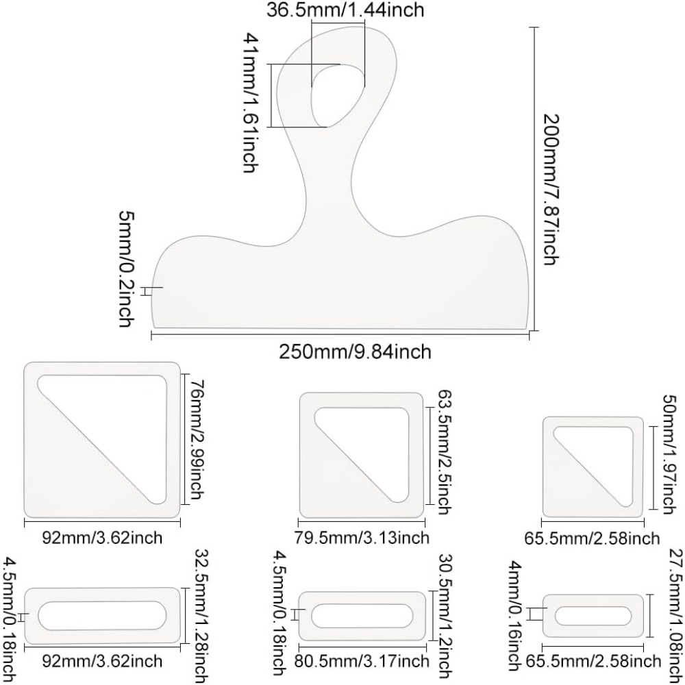 7 pçs modelo de charcutaria al - Woodworking Hardware avaliação e preço